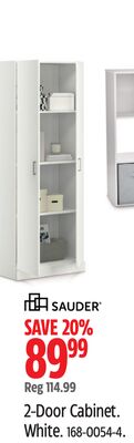 Sauder 2-Door Cabinet. White