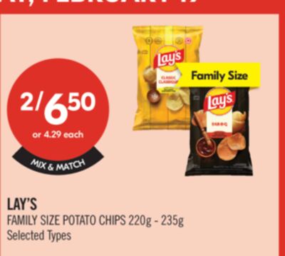 LAY'S FAMILY SIZE POTATO CHIPS