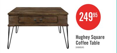 Hughey Square Coffee Table With 2 Drawers, Rustic Oak