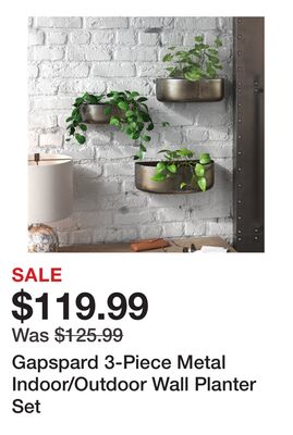 Gapspard 3-Piece Metal Indoor/Outdoor Wall Planter Set