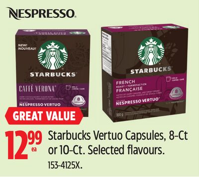 Starbucks Vertuo Capsules, 8-Ct or 10-Ct