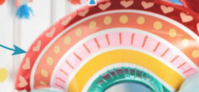 Retro Rainbow Satin Foil Balloon, Multi-Coloured, 36-in, Helium Inflation & Ribbon Included for Birthday Party Balloon