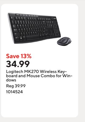 Logitech MK270 Wireless Keyboard and Mouse Combo for Windows