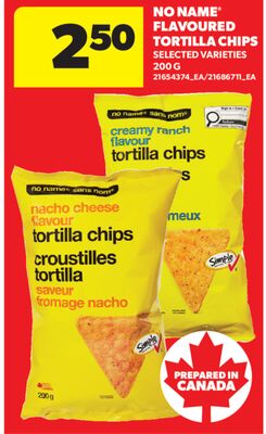 NO NAME® FLAVOURED TORTILLA CHIPS, 200 G