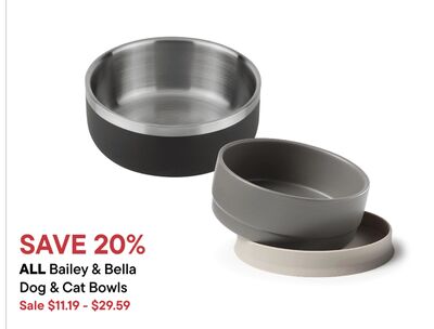 ALL Bailey & Bella Dog and Cat Bowls