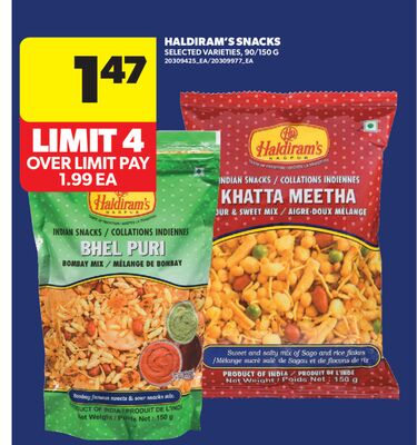 HALDIRAM'S SNACKS, 90/150 G