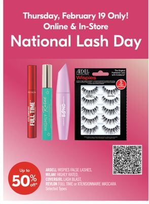 ARDELL WISPIES FALSE LASHES, MILANI HIGHLY RATED, COVERGIRL LASH BLAST, REVLON FULL TIME or XTENSIONNAIRE MASCARA