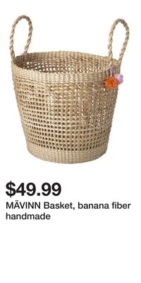 MÄVINN Basket, banana fiber handmade
