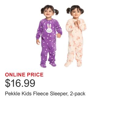 Pekkle Kids Fleece Sleeper, 2-pack