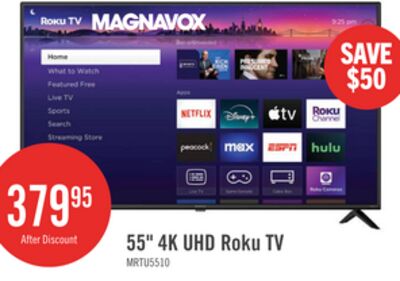Magnavox 55" 4K Ultra HD Roku Smart TV