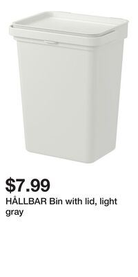 HÅLLBAR Bin with lid, light gray