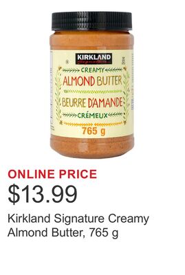 Kirkland Signature Creamy Almond Butter, 765 g