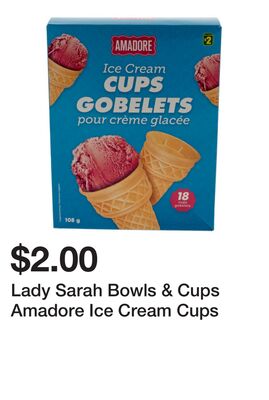 Lady Sarah Bowls & Cups Amadore Ice Cream Cups