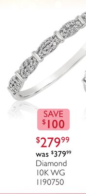 10K White Gold Diamond Stackable Ring