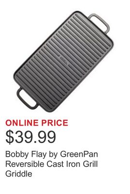 Bobby Flay by GreenPan Reversible Cast Iron Grill Griddle