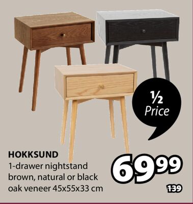 HOKKSUND 1-drawer nightstand