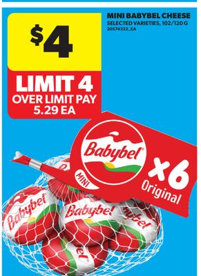 MINI BABYBEL CHEESE, 102/120 G