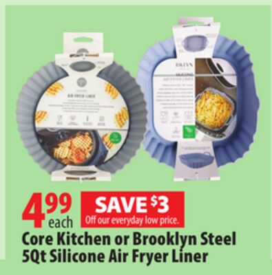 Core Kitchen or Brooklyn Steel 5Qt Silicone Air Fryer Liner