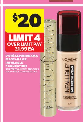 L' ORÉAL PANORAMA MASCARA OR INFALLIBLE FOUNDATION
