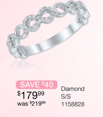 Sterling Silver Diamond Infinity Ring