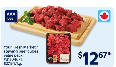 Your Fresh Market stewing beef cubes value pack