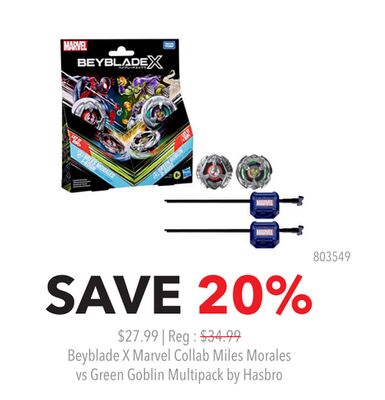 Beyblade X Marvel Collab Miles Morales vs Green Goblin Multipack by Hasbro