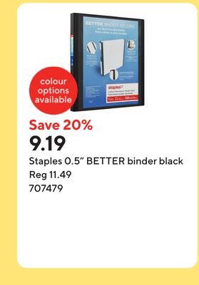 Staples 0.5" BETTER binder black