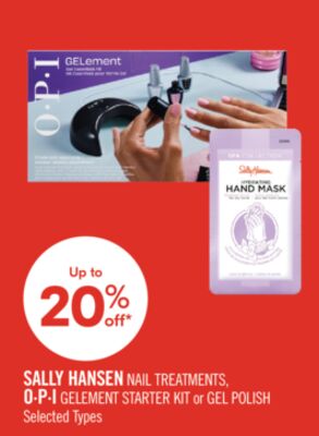 SALLY HANSEN NAIL TREATMENTS, O∙P∙I GELEMENT STARTER KIT or GEL POLISH