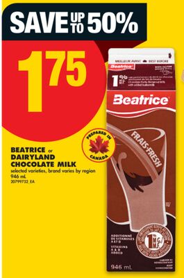 BEATRICE or DAIRYLAND CHOCOLATE MILK, 946 ML
