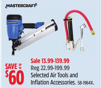 Mastercraft Selected Air Tools and Inflation Accessories.