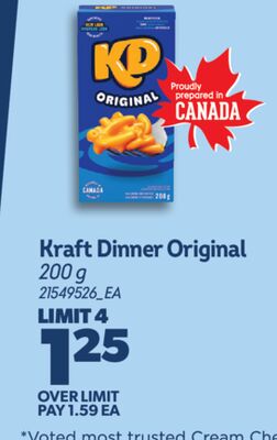 KRAFT DINNER ORIGINAL, 200 G