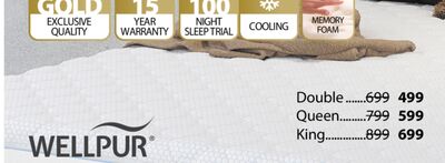 WELLPUR F90 NIGHT SLEEP TRIAL MEMORY FOAM