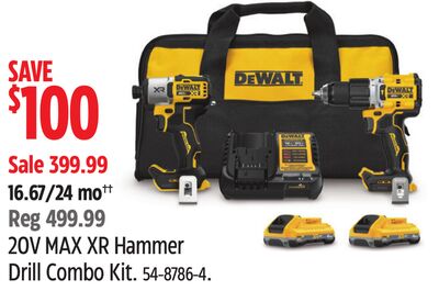DEWALT 20V MAX XR Hammer Drill Combo Kit.