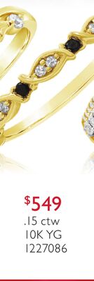 0.15CTW Black & White Diamond Stackable Ring in 10K Yellow Gold