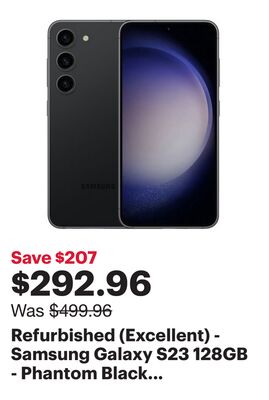 Refurbished (Excellent) - Samsung Galaxy S23 128GB - Phantom Black - Unlocked