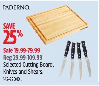 PADERNO Selected Cutting Board, Knives and Shears.