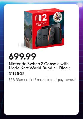 Nintendo Switch 2 Console with Mario Kart World Bundle - Black