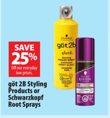 göt 2B Styling Products or Schwarzkopf Root Sprays