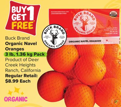 Buck Brand Organic Navel Oranges