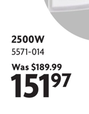 240V Convection Baseboard Heater with Thermostat 2500W