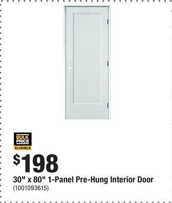 30" x 80" 1-Panel Pre-Hung Interior Door