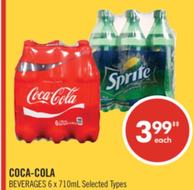 COCA-COLA BEVERAGES 6 x 710mL