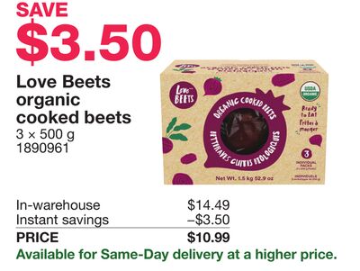 Love Beets organic cooked beets