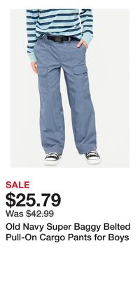 Old Navy Super Baggy Belted Pull-On Cargo Pants for Boys
