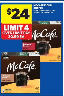 MCCAFÉ K-CUP COFFEE, 30' S