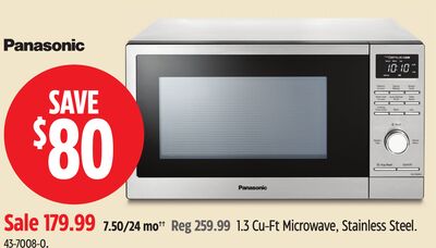 Panasonic 1.3 Cu-Ft Microwave, Stainless Steel