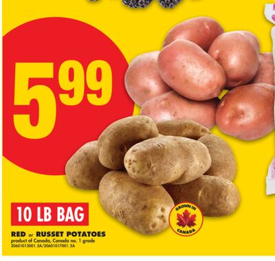 RED OR RUSSET POTATOES, 10 LB BAG