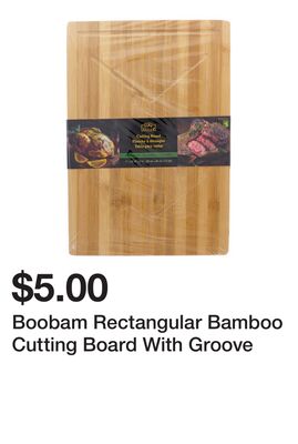Boobam Rectangular Bamboo Cutting Board With Groove