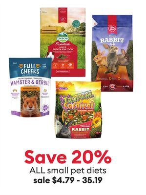 Save 20% ALL small pet diets