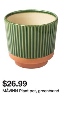 MÄVINN Plant pot, green/sand
